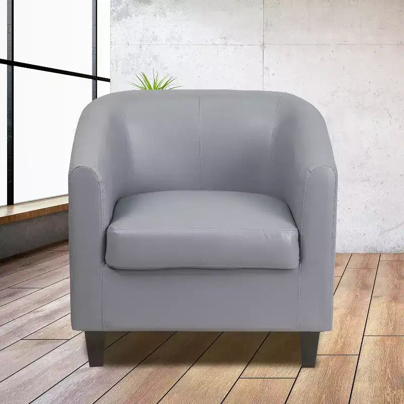 Fauteuil en cuir avec accoudoirs inclinés, fauteuil d'appoint moderne pour salon et bureau