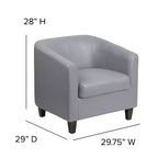 Fauteuil en cuir avec accoudoirs inclinés, fauteuil d'appoint moderne pour salon et bureau