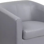 Fauteuil en cuir avec accoudoirs inclinés, fauteuil d'appoint moderne pour salon et bureau