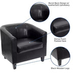 Fauteuil en cuir avec accoudoirs inclinés, fauteuil d'appoint moderne pour salon et bureau