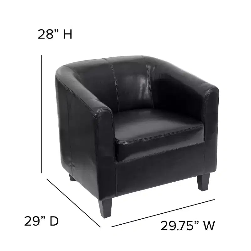 Fauteuil en cuir avec accoudoirs inclinés, fauteuil d'appoint moderne pour salon et bureau