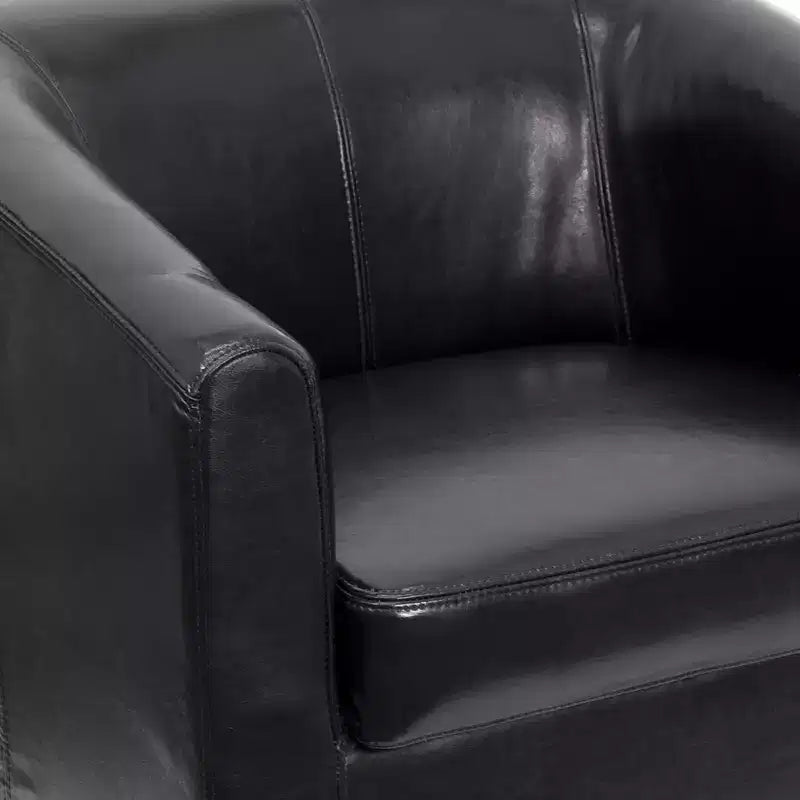 Fauteuil en cuir avec accoudoirs inclinés, fauteuil d'appoint moderne pour salon et bureau