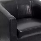 Fauteuil en cuir avec accoudoirs inclinés, fauteuil d'appoint moderne pour salon et bureau