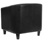 Fauteuil en cuir avec accoudoirs inclinés, fauteuil d'appoint moderne pour salon et bureau