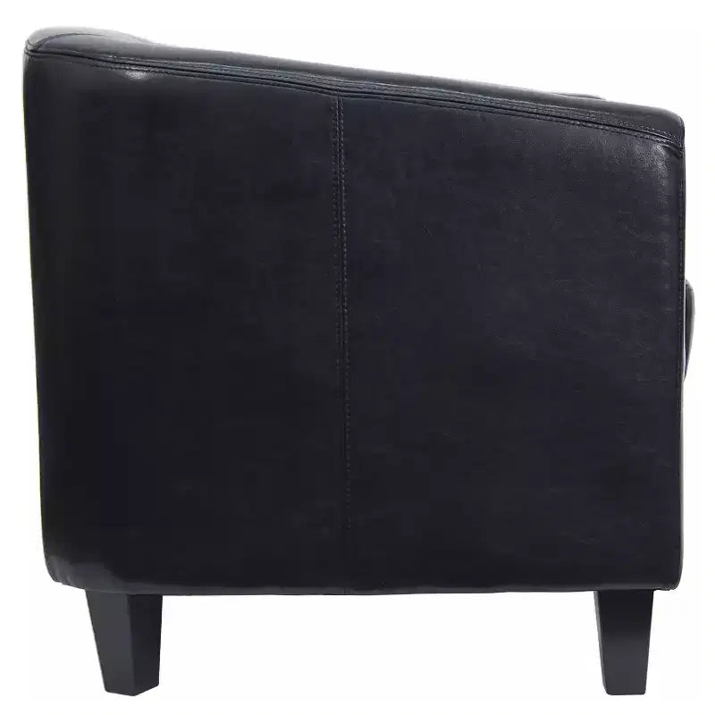 Fauteuil en cuir avec accoudoirs inclinés, fauteuil d'appoint moderne pour salon et bureau