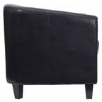 Fauteuil en cuir avec accoudoirs inclinés, fauteuil d'appoint moderne pour salon et bureau