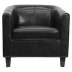 Fauteuil en cuir avec accoudoirs inclinés, fauteuil d'appoint moderne pour salon et bureau