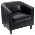 Fauteuil en cuir avec accoudoirs inclinés, fauteuil d'appoint moderne pour salon et bureau