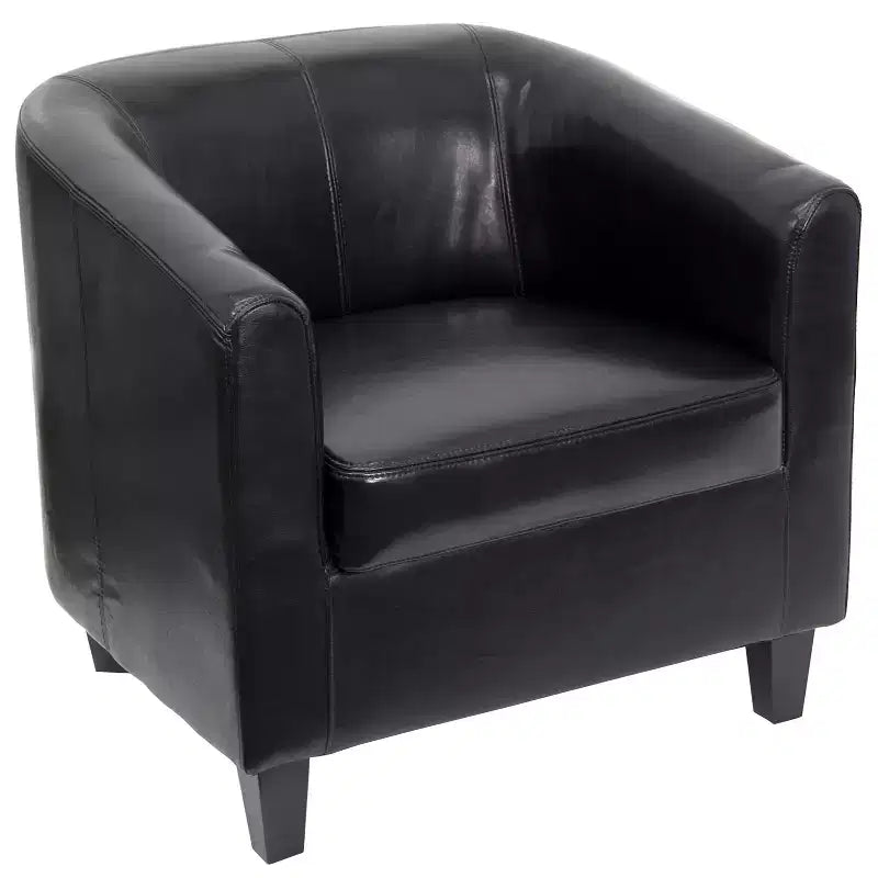 Fauteuil en cuir avec accoudoirs inclinés, fauteuil d'appoint moderne pour salon et bureau