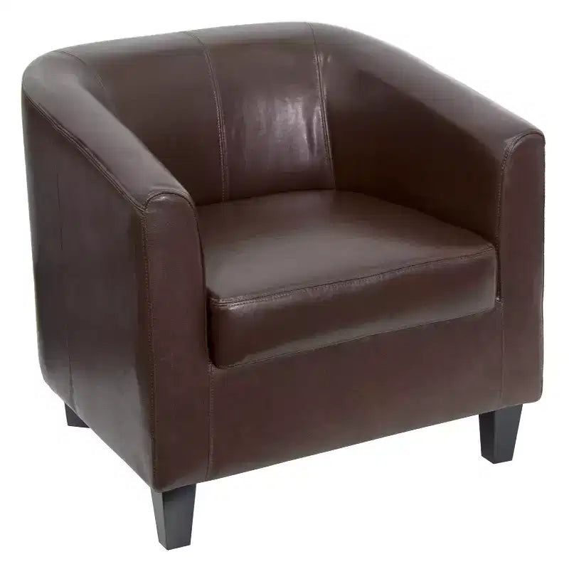 Fauteuil en cuir avec accoudoirs inclinés, fauteuil d'appoint moderne pour salon et bureau
