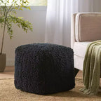 Pouf ottoman cube en chenille microfibre moderne, repose-pieds doux et siège d'appoint pour le salon