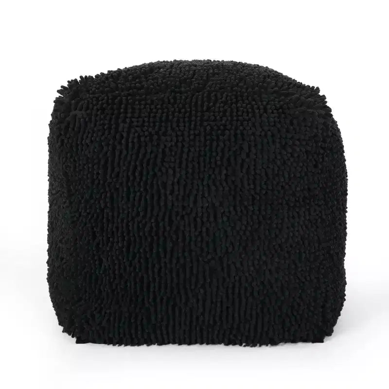 Pouf ottoman cube en chenille microfibre moderne, repose-pieds doux et siège d'appoint pour le salon
