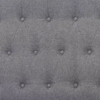 Lit plateforme en tissu et bois de noyer, gris, aucun sommier requis, tête de lit capitonnée