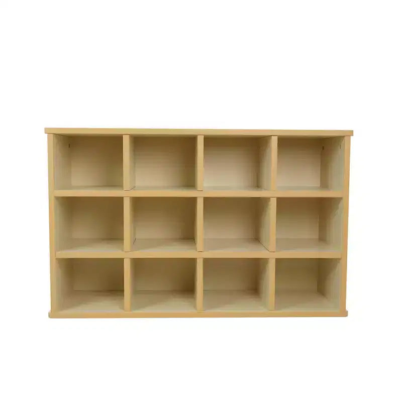 Meuble de rangement 24 casiers pour enfants, stratifié bois d'érable amande, organisateur pour salle de classe et salle de jeux